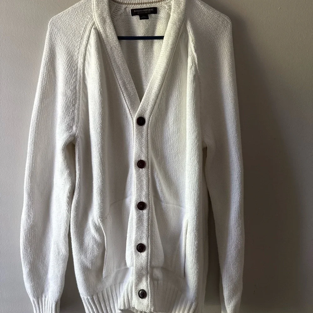 BANANA REPUBLIC PRATO RAGLAN CARDIGAN SIZE M ORGANIC COTTON